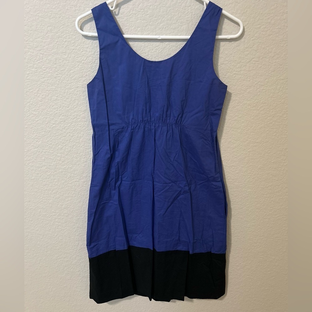 Vince Sleeveless Colorblock Shift Dress Blue Black Gray Modern Women’s Size XS - Picture 6 of 7